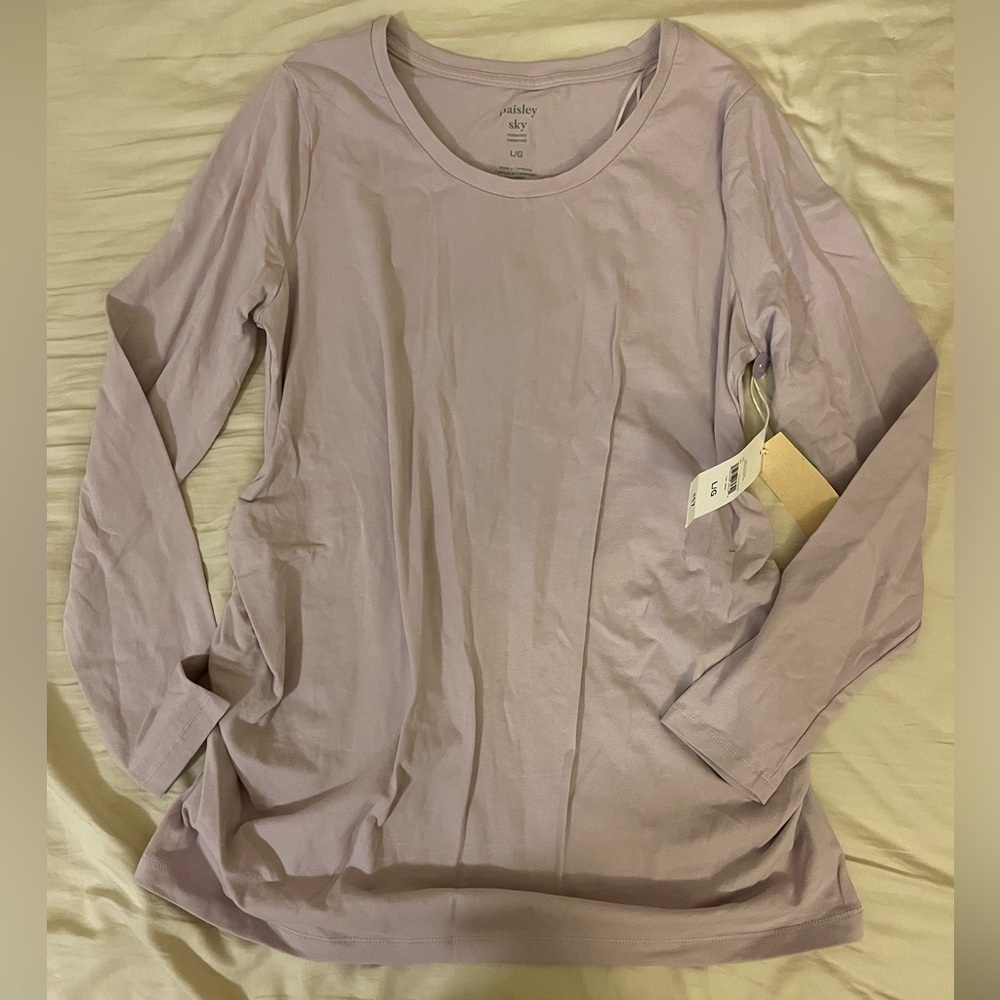 NWT - Paisley Sky Long Sleeve Maternity Top in Lilac - Size L